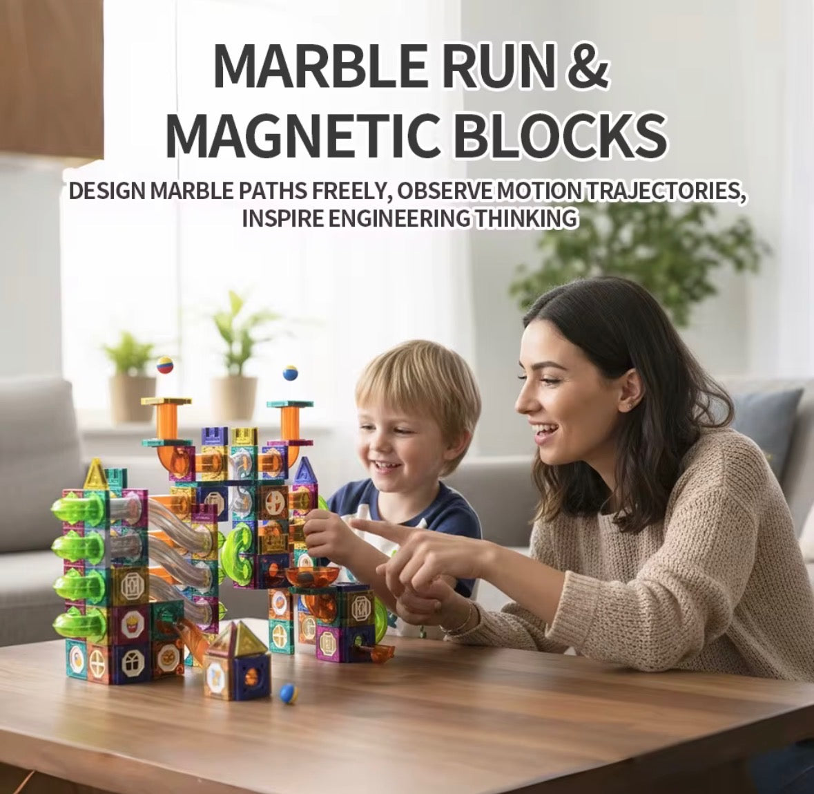 Light Up Magnet Tile Marble Run