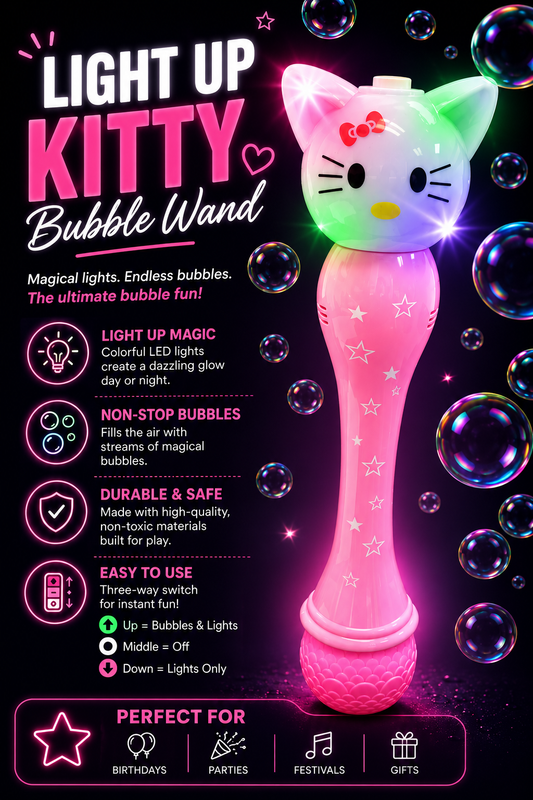 Pink Kitty Bubble Wand